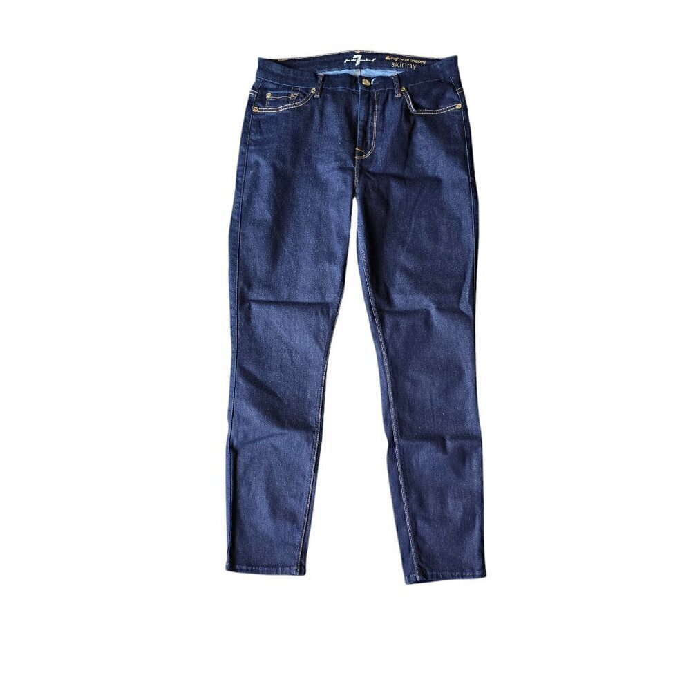 7 For All Mankind The High waist Cropped Skinny Blue Women’s Jeans. Size 30
